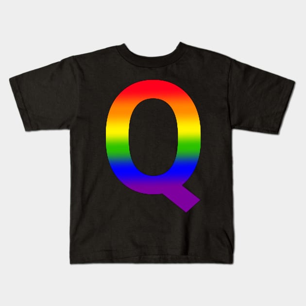 Rainbow Letter Q Kids T-Shirt by JennaBunnies